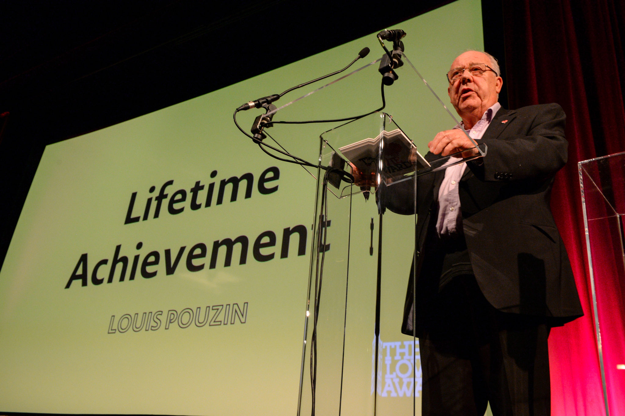 Dr. David Hartley Presents Lovie Lifetime Achievement Award to Louis Pouzin 
