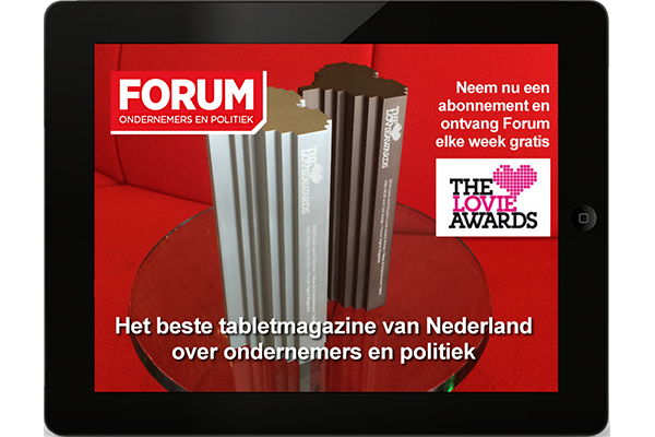 Dutch news site Opinieblad Forum announced its Lovie Win through its tablet magazine.