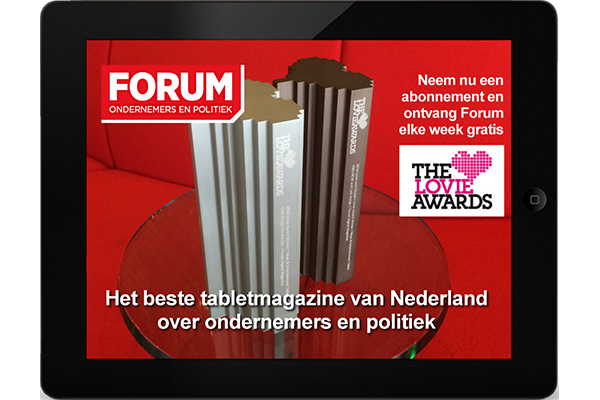 Dutch news site Opinieblad Forum announced its Lovie Win via its award-winning tablet magazine.